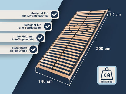 Betten-ABC Max 1 NV Lattenrost 28 Leisten - 140x200 cm