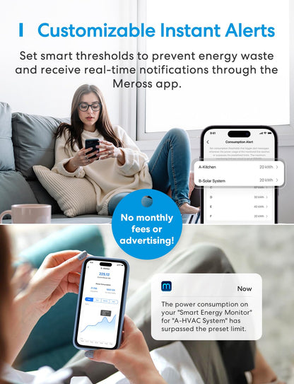 Meross EM06 Smart Meter 3-Phasen WLAN 6-Kanal Stromzähler