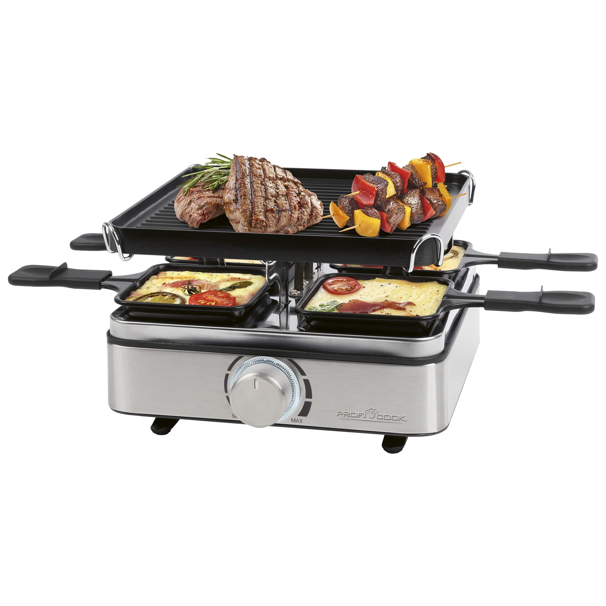 ProfiCook Raclette-Grill PC RG 1301 für 4 Personen mit Wendegussplatte