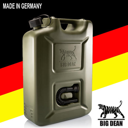 BigDean Benzinkanister 20L Olivgrün – 5er Set mit Ausgiesser