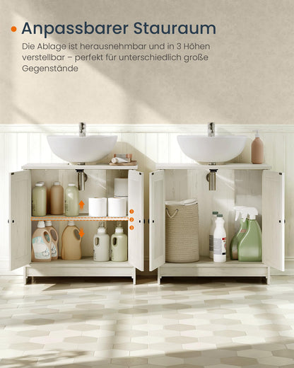 SONGMICS HOME Waschbeckenunterschrank BBC222WJ01, vintageweiss