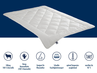 Irisette Merino Ganzjahresdecke Bettdecke - 135x200 weiss