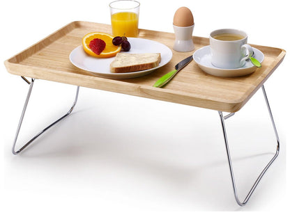 Continenta Bett-Tablett Gummibaumholz Natur - 53x32cm