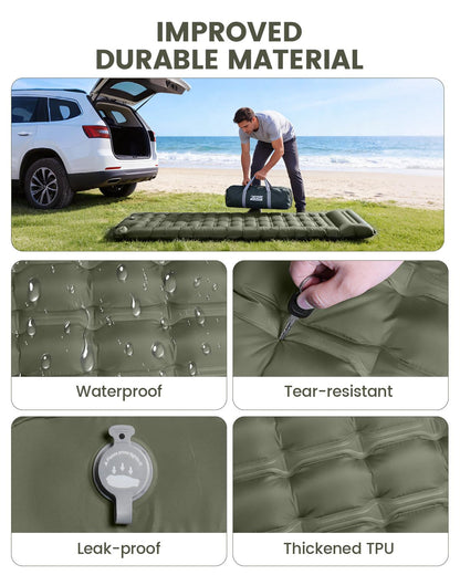 WARMTUYO Isomatte Camping mit elektrischer Pumpe, 12 cm, ultraleicht