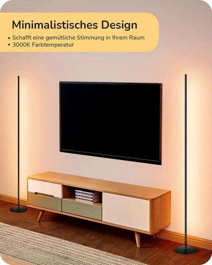 EDISHINE LED Stehlampe dimmbar, höhenverstellbar – 2er-Set schwarz