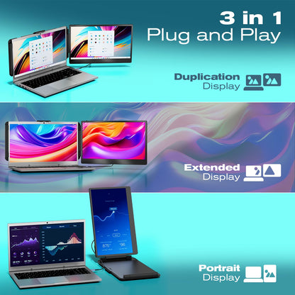 Teamgee Portable Laptop Monitor 14" FHD - Dual Screen Erweiterung