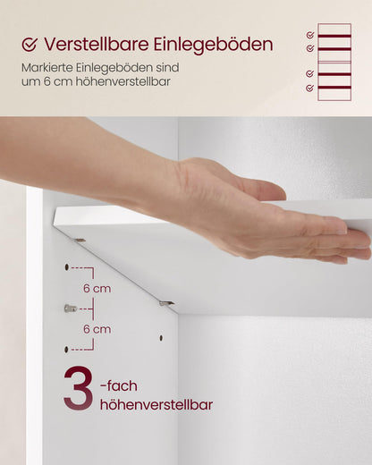 VASAGLE Bücherregal LBC169T14, 6-stöckiges Standregal, wolkenweiss