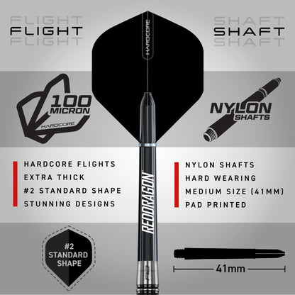 Red Dragon Pegasus Steeldarts 24 g, 80 % Tungsten, mit Etui