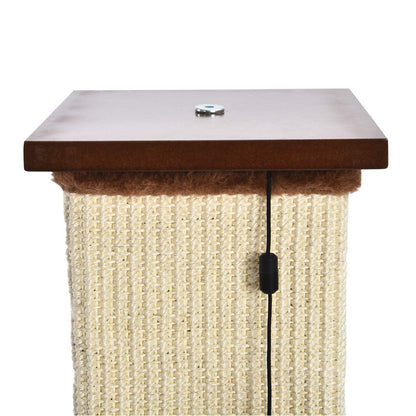 Amazon Basics Hoher Katzenkratzbaum gross - Holz, 89cm Höhe