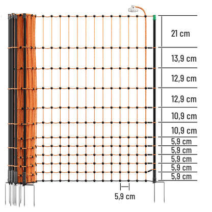 VOSS.farming farmNET Hühnernetz Elektronetz 25 m, 112 cm, orange