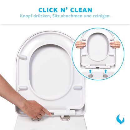 Bullseat® Toilettendeckel D-Form Duroplast Weiss Absenkautomatik