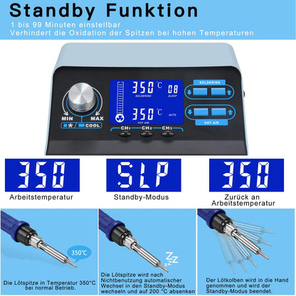 Preciva 992D+ Heissluft Lötstation - Mit Lötkolben & Entlötfunktion