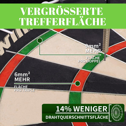 WIN.MAX Bristle Dartscheibe Set mit 6 Steeldarts und 12 Flights