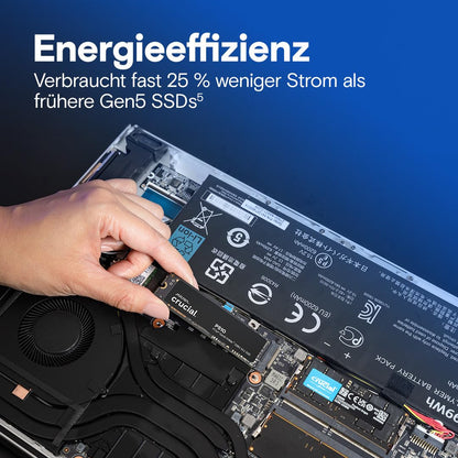 Crucial P510 1TB M.2 NVMe SSD - PCIe 5.0 Gen5