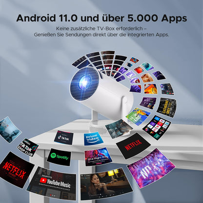 VisionMini Smart Beamer Tragbar - WiFi6 1080P 220° Rotation