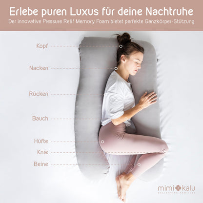 mimi kalu® DAS ORIGINAL Seitenschläferkissen mit Memory Foam