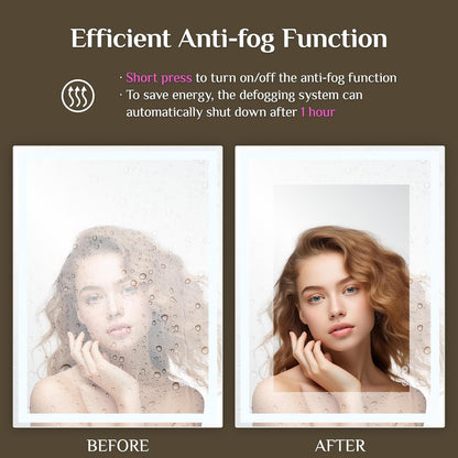 Clevich Badspiegel mit LED Beleuchtung 80x60 cm