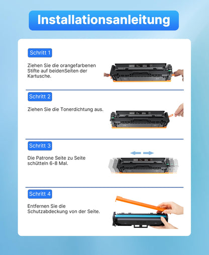 SODFACE 203A Toner Set 4er-Pack kompatibel für HP Color LaserJet Pro
