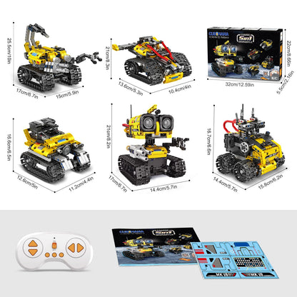 CUBIMANA Technik Roboter Bauspielzeug 5 in 1 mit App & Fernsteuerung