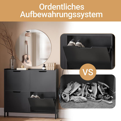 SoBuy FSR100 Schuhschrank schmal platzsparend - Schwarz