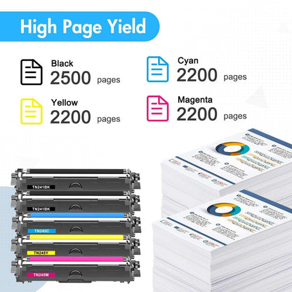 INFITONER TN241 TN245 Toner Set kompatibel für Brother, 5er-Pack