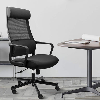 MELOKEA Bürostuhl Ergonomisch Drehstuhl mit Wippfunktion – Schwarz