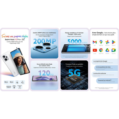 Xiaomi Redmi Note 12 Pro+ 5G Smartphone - 8GB/256GB Polar White