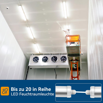 JESLED LED Feuchtraumleuchte 120cm IP65 30W 5200 Lumen 4000K 6 Stück