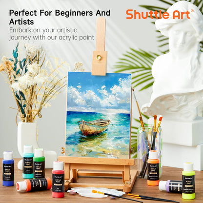 Shuttle Art Acrylfarben Set, 50 Farben à 60 ml, wasserfest, ungiftig