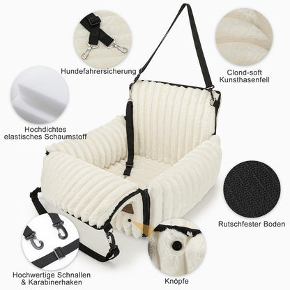 MIXJOY Hunde-Autositz für kleine und mittlere Hunde, Beige