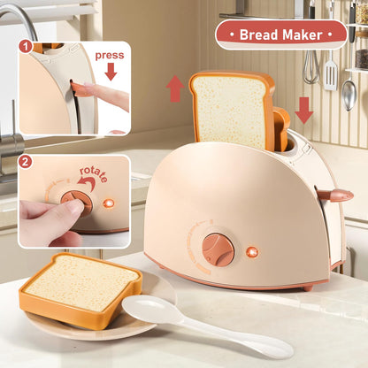 LOVE LIFE Kinderküche Spielset mit Kaffeemaschine, Mixer & Toaster