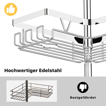 Kegii Teleskop Duschregal Eckregal Chrom - Ohne Bohren