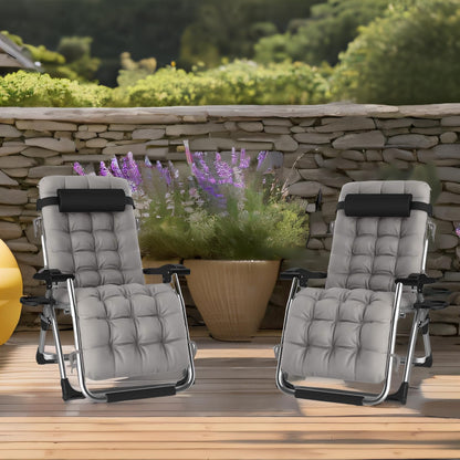 DQCHAIR Schwerelosigkeitsstuhl, klappbarer Garten-Liegestuhl, Silber