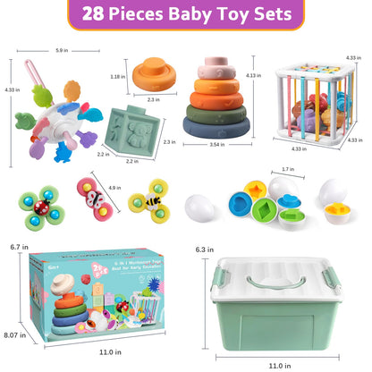 Weilim 6 in 1 Montessori Spielzeug Baby, Motorikspielzeug ab 6 Monate