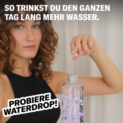 waterdrop Trinkflasche Glas 600 ml Starter Set mit 18 Microdrinks
