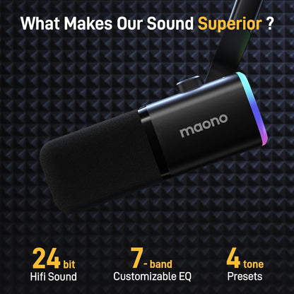 MAONO PD100XS Dynamisches XLR-USB Streaming Mikrofon mit Arm