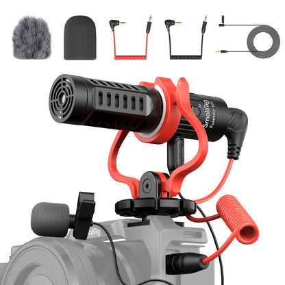 SMALLRIG Forevala S20 3468 Stereo Videomikrofon mit Windschutz, kompaktes Metallgehäuse