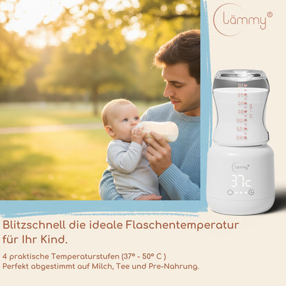 lämmy Flaschenwärmer Baby – akkubetriebener Babyflaschenwärmer
