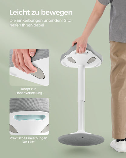 SONGMICS OSC008G01 Stehhocker - grau, höhenverstellbar, neigbar