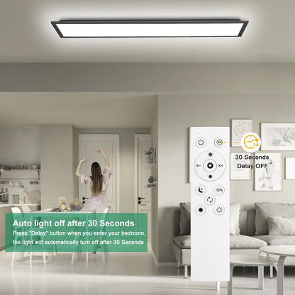 Oraymin LED Panel 120x30 Deckenleuchte Schwarz Dimmbar