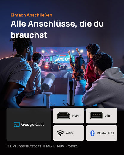 XGIMI MoGo 4 Laser Outdoor Beamer Set mit PowerBase & Leinwand