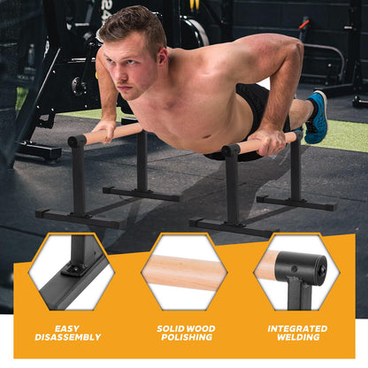 Premium Parallettes Holz gross – Calisthenics Liegestützgriffe