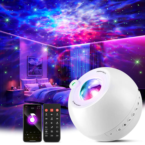 One Fire Sternenhimmel Projektor, Nachtlicht mit Bluetooth, weiss – projiziert Sterne und Nebel an Decke und Wände