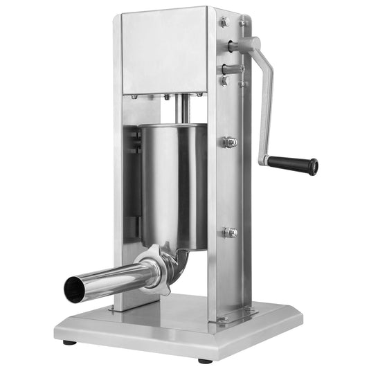 Zelsius Profi Wurstfüllmaschine 3L Edelstahl – Profi Wurstfüller. Vertikale, zylindrische Edelstahlmaschine zum Füllen von Wurstbrät in Därme.