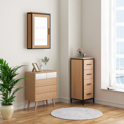 EUGAD Badezimmerschrank Kommode 4 Schubladen – 30x82x30 cm