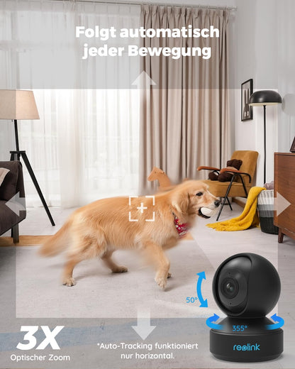 Reolink E1 Zoom 5MP PTZ WLAN Überwachungskamera Innen - Schwarz