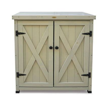 HABAU Laura Gartenschrank wetterfest Massivholz - Grau lasiert