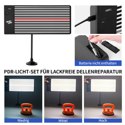 PDR TOOLS Dellen Reparaturset – Gleithammer & USB-LED-Brett
