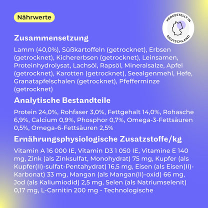 HEY HOLY Premium Trockenfutter für Retriever - Lamm getreidefrei 14kg