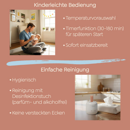 lämmy Flaschenwärmer Baby – akkubetriebener Babyflaschenwärmer
